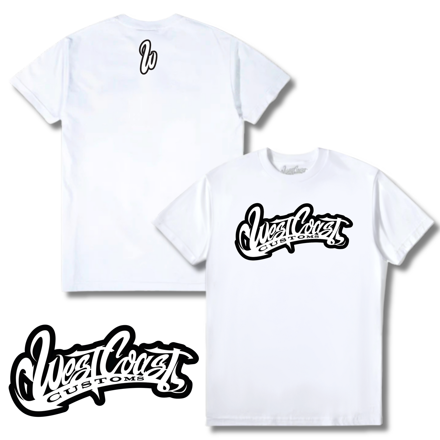 WCC White Tee-Multicolor Outline Edition