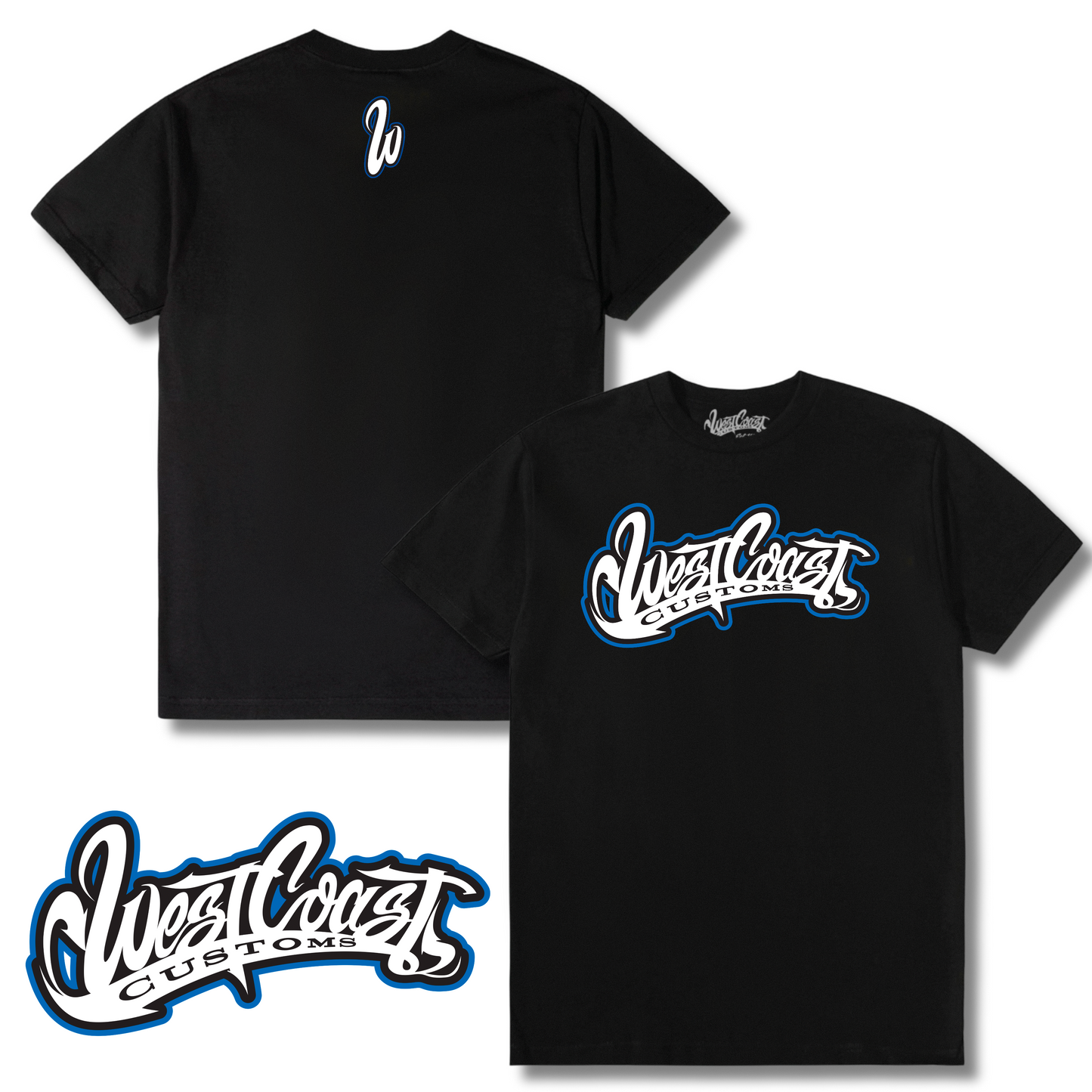 Wcc Black Tee-Multicolor Outline