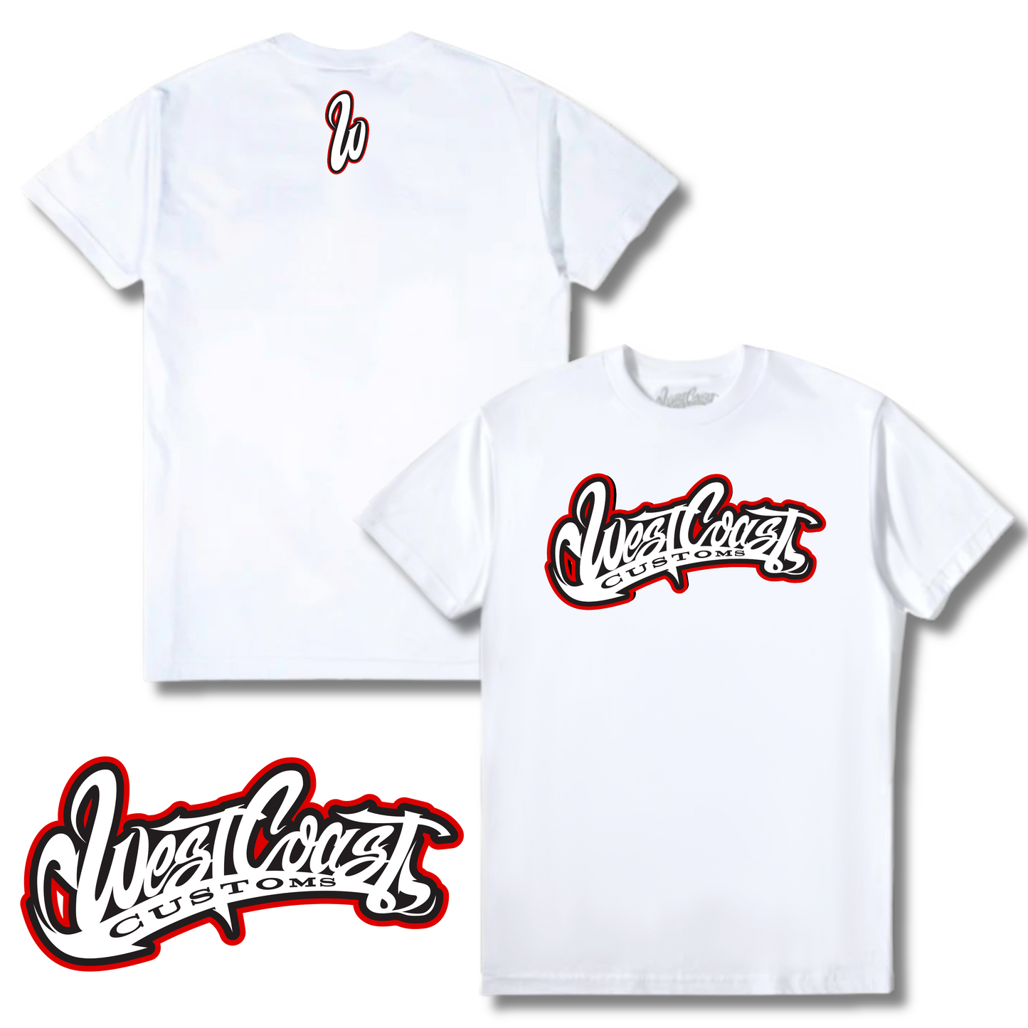 WCC White Tee-Multicolor Outline Edition