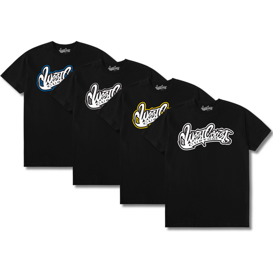 Wcc Black Tee-Multicolor Outline